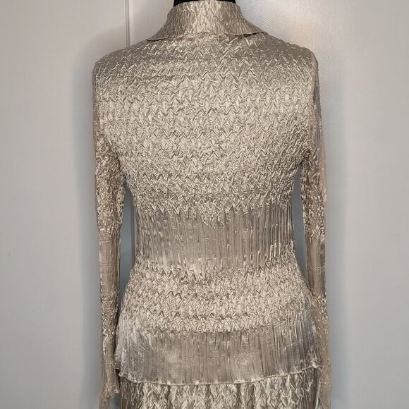 Komarov Champagne Satin & Lace Two-Piece Skirt Set – Top (L), Skirt (M) - Picture 8 of 16